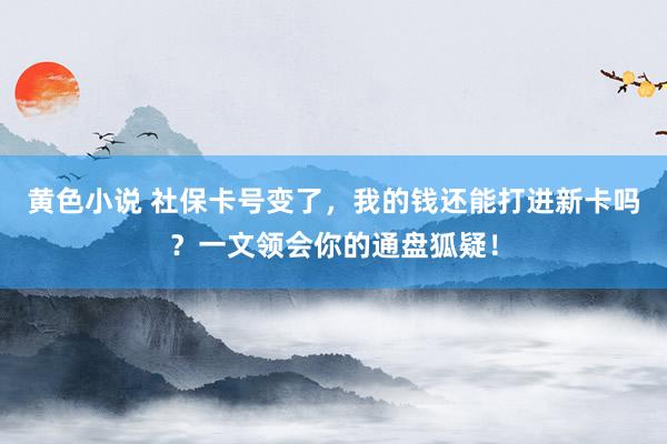 黄色小说 社保卡号变了，我的钱还能打进新卡吗？一文领会你的通盘狐疑！