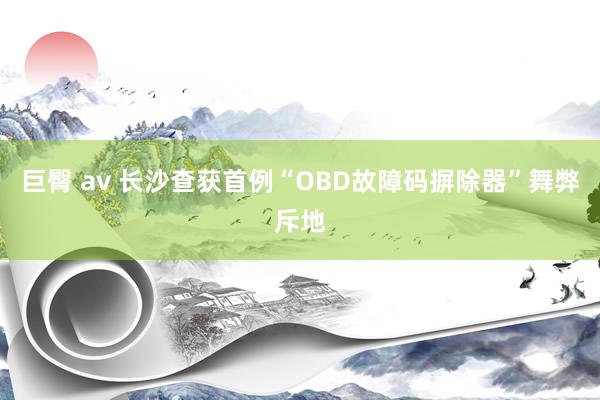 巨臀 av 长沙查获首例“OBD故障码摒除器”舞弊斥地