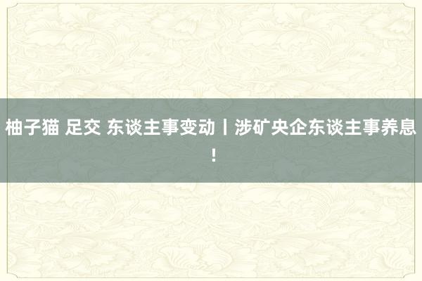 柚子猫 足交 东谈主事变动丨涉矿央企东谈主事养息 !