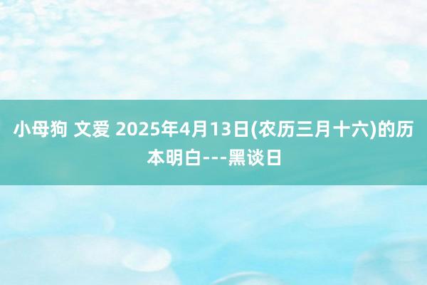 小母狗 文爱 2025年4月13日(农历三月十六)的历本明白---黑谈日
