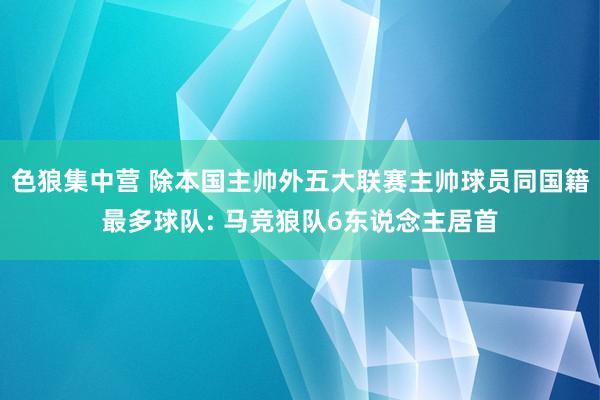 色狼集中营 除本国主帅外五大联赛主帅球员同国籍最多球队: 马竞狼队6东说念主居首