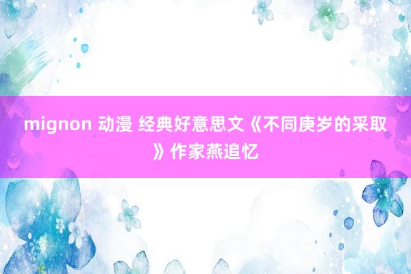 mignon 动漫 经典好意思文《不同庚岁的采取》作家燕追忆